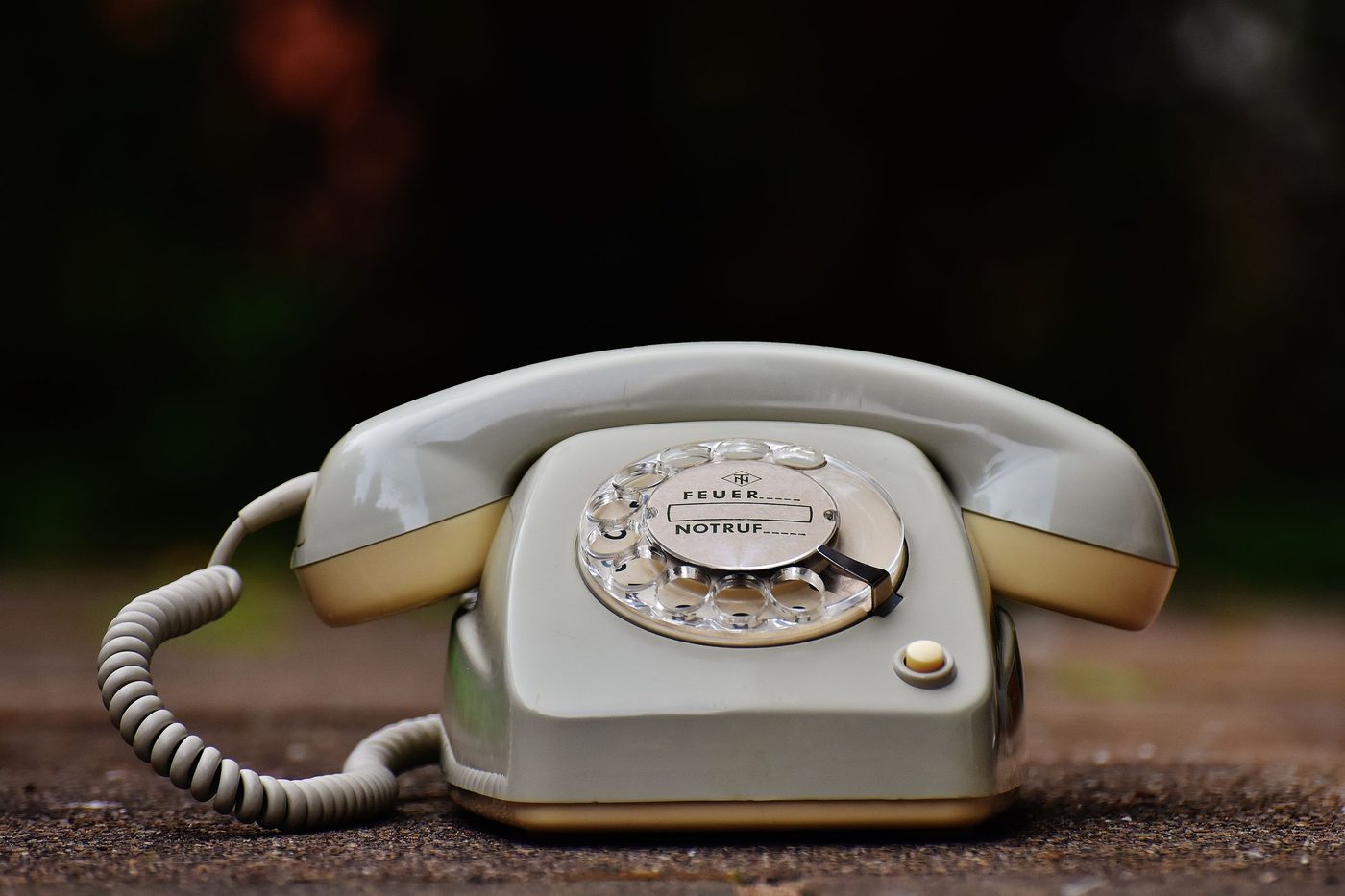An old rotary telephone nobody is answering