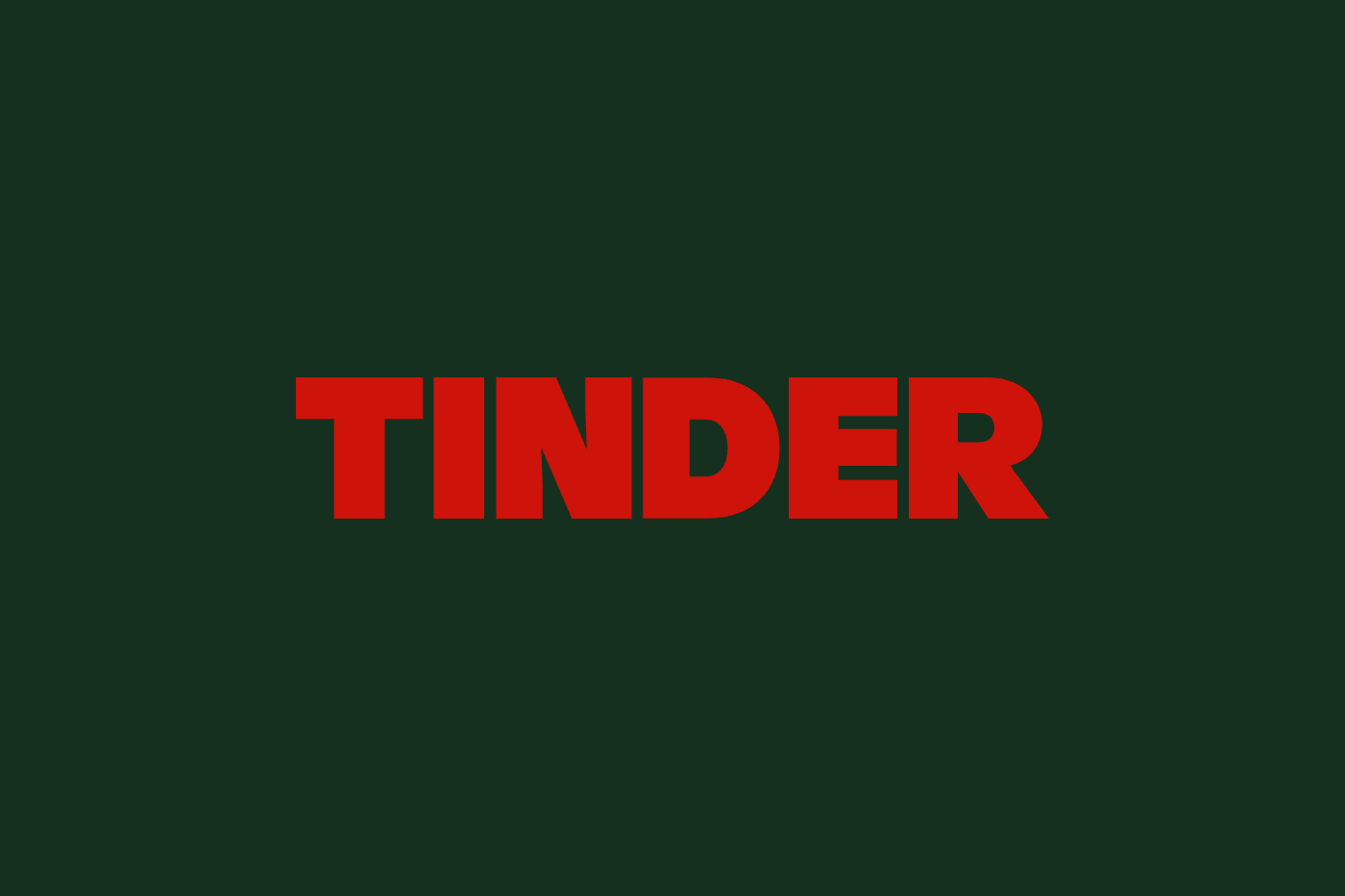 The Tinder logo on a dark green ground